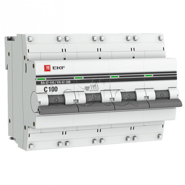 Автоматический выключатель 4P 100А (C) 10kA ВА 47-100 EKF PROxima (mcb47100-4-100C-pro)