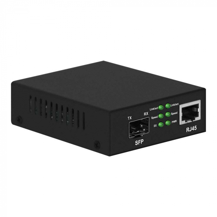 Медиаконвертер Gigabit Ethernet, SFP 1000Мбит/c, RJ45 10/100/1000Мбит/c, поддержка LFP NST NS-MC-1G1GX