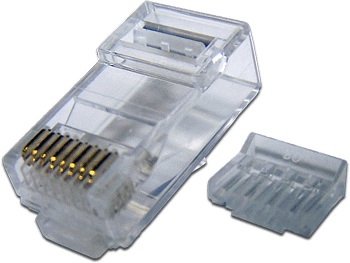 Коннектор RJ45 UTP 8P8C, cat.6, со вставкой TWT TWT-PL45-8P8C-6V