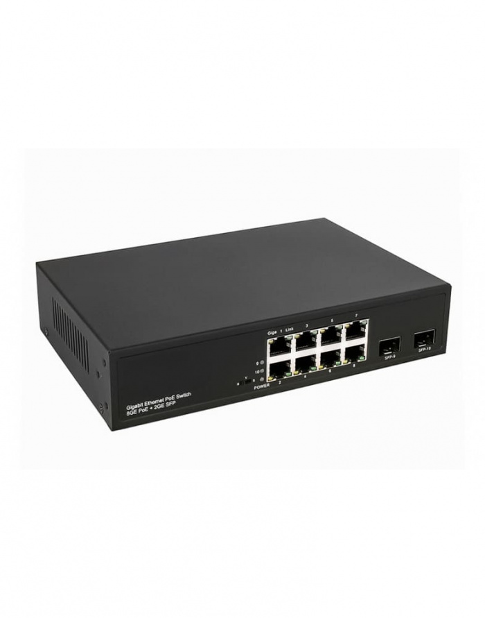 PoE коммутатор Gigabit Ethernet на 8 RJ45 + 2 SFP порта NST NS-SW-8G2G-P