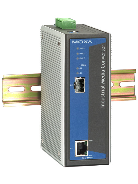 Медиаконвертер Gigabit Ethernet 10/100/1000BaseTX в 1000BaseSX/LX/LHX/ZX Moxa IMC-101G