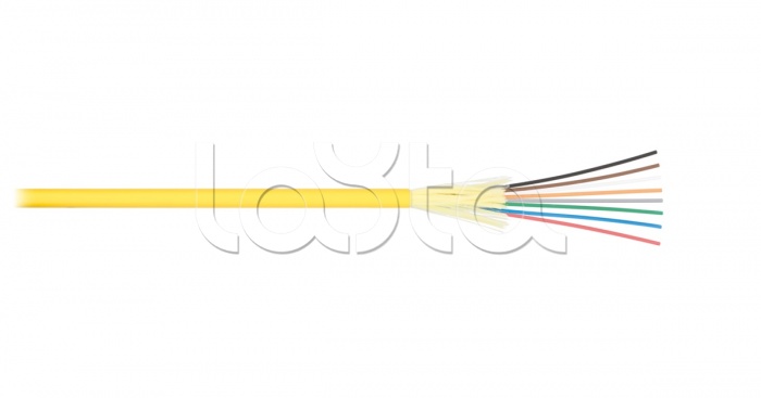 Кабель NIKOLAN волоконно-оптический, 16 волокон, одномодовый 9/125мкм, стандарта OS2, внутренний, распределительный, с плотным буфером, LSZH нг(A)-HFLTx, желтый NIKOMAX NKL-F-016S2I-00C-YL