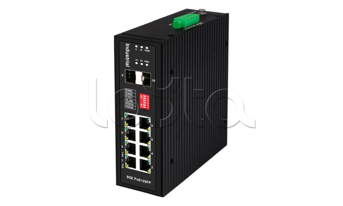 Промышленный HiPoE коммутатор Gigabit Ethernet на 8GE PoE + 2 GE SFP порта NST NS-SW-8G2G-P/I