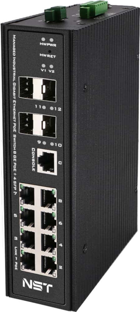 Промышленный управляемый (L2+) Ultra PoE коммутатор NST NS-SW-8G4G-SPL/IM