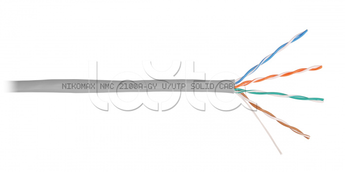 LAN U/UTP  4x2x24AWG (0,50мм) Кат.5e (Класс D) поливинилхлорид серый (100м) NIKOMAX (NMC 2101A-GY)