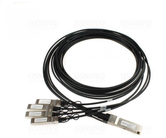 Объединительный DAC кабель OSNOVO OC-QSFP-4x10G-3M