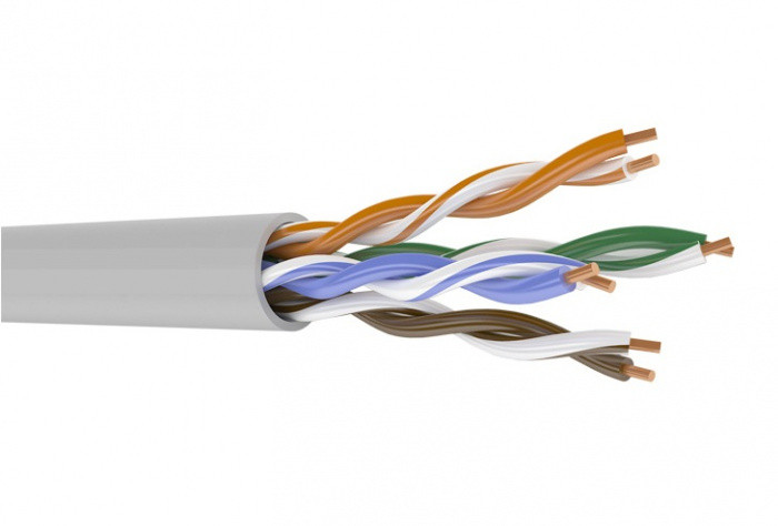 Кабель симметричный, групповой прокладки, с пониженным дымо- и газовыделением, для локальных компьютерных сетей,  LAN UTP 4x2x0.52 кат.5е нг(А)-HF (КВПнг(А)-HF-5е 4x2x0.52) Спецкабель