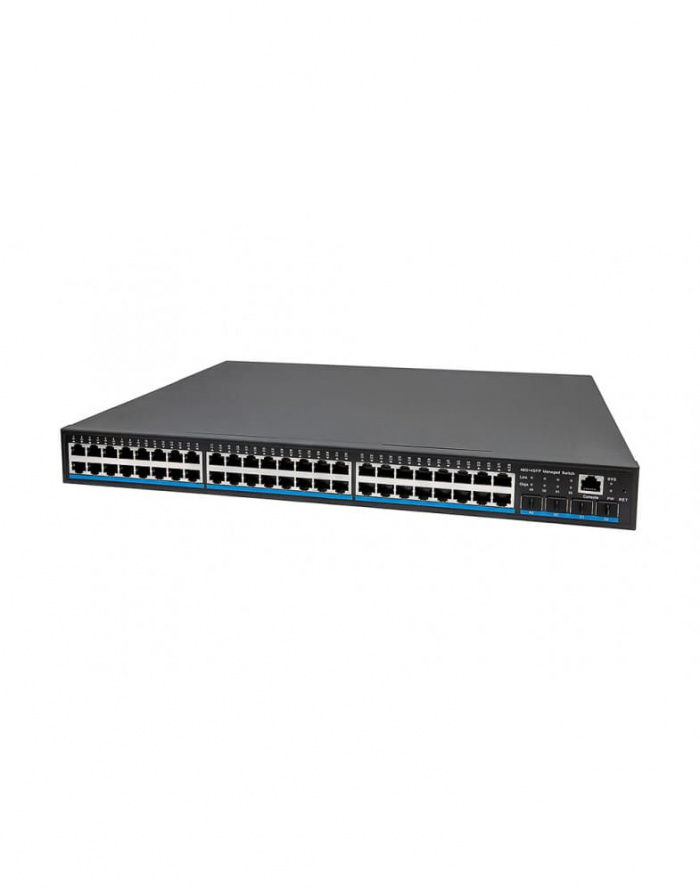 Управляемый L2 PoE коммутатор Gigabit Ethernet на 48 RJ45 PoE + 4 x GE SFP порта NST NS-SW-48G4G-PL