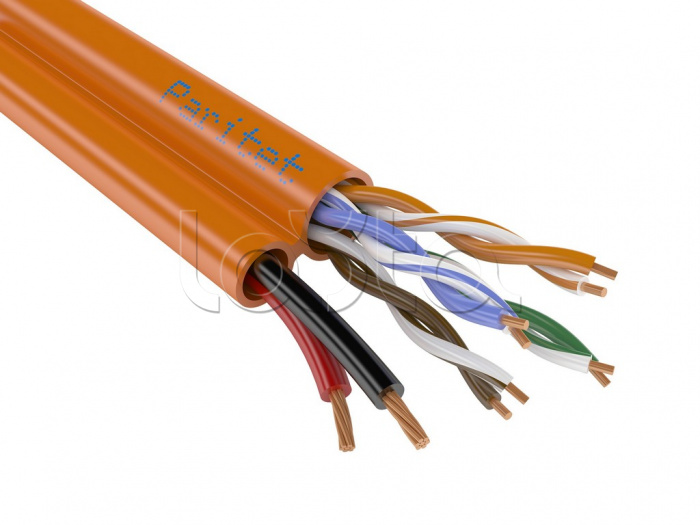 Комбинированный кабель безгалогенный (LSZH) парной скрутки для СКС и IP-сетей ParLan combi F/UTP4 Cat5e ZH нг(А)-HF 2x1,50 Паритет