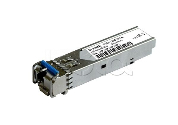 WDM SFP-трансивер с 1 портом 100Base-BX-U (Tx:1310 нм, Rx:1550 нм) для одномодового оптического кабеля (до 20 км) D-Link 220R/20KM/A1A