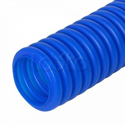 Труба гофрированная ПНД защитная для МПТ (пешель) синяя д25/18,3 (50м/2600м уп/пал) Промрукав (PR02.0096)